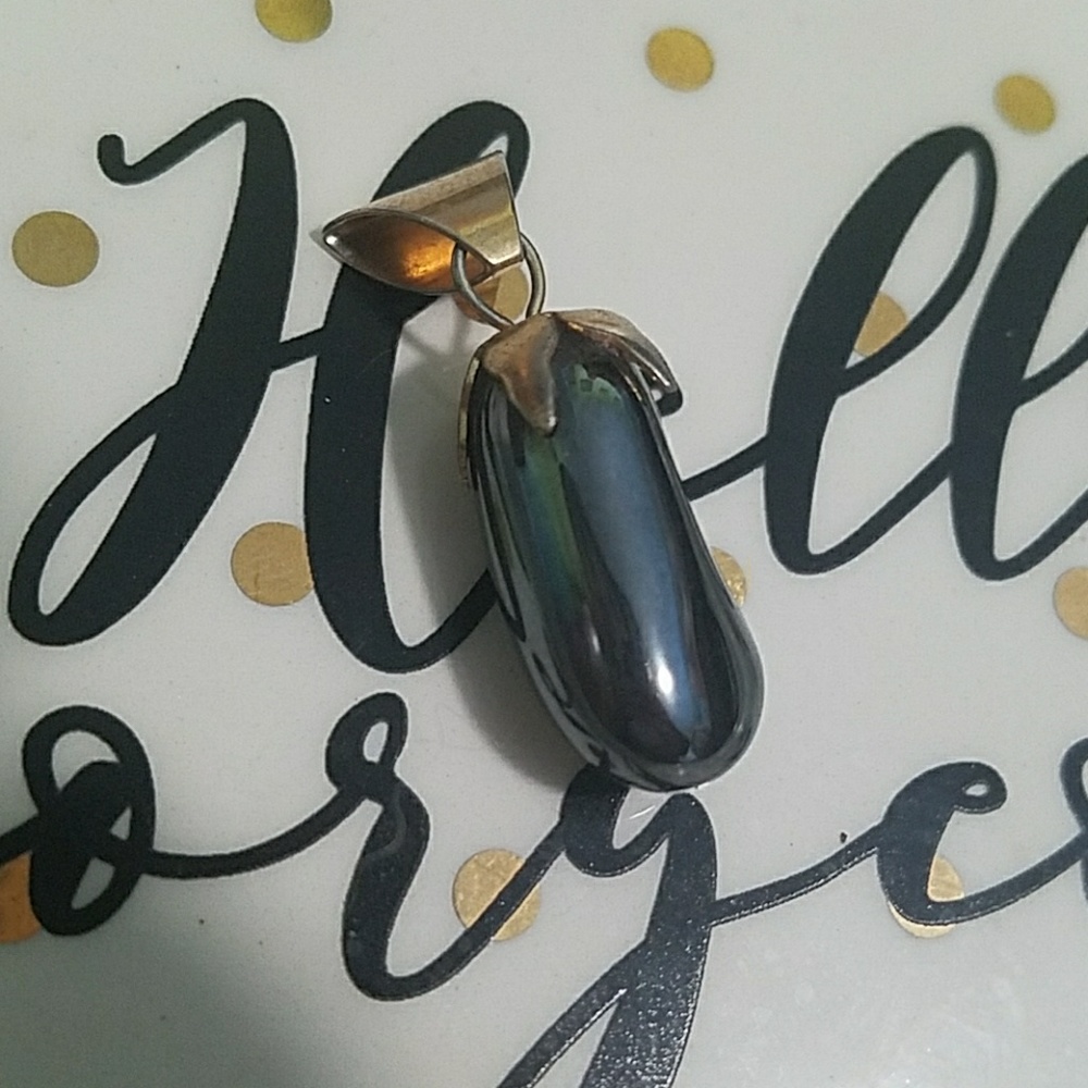 Hematite gold pendant